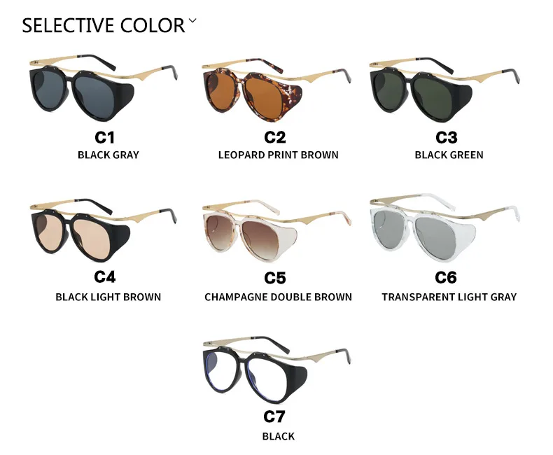 High-End Personality Street Style Sunglasses Women's Fashion Travel UV Protection Black Full Frame Glasses Hip Hop Streetwear display picture 7