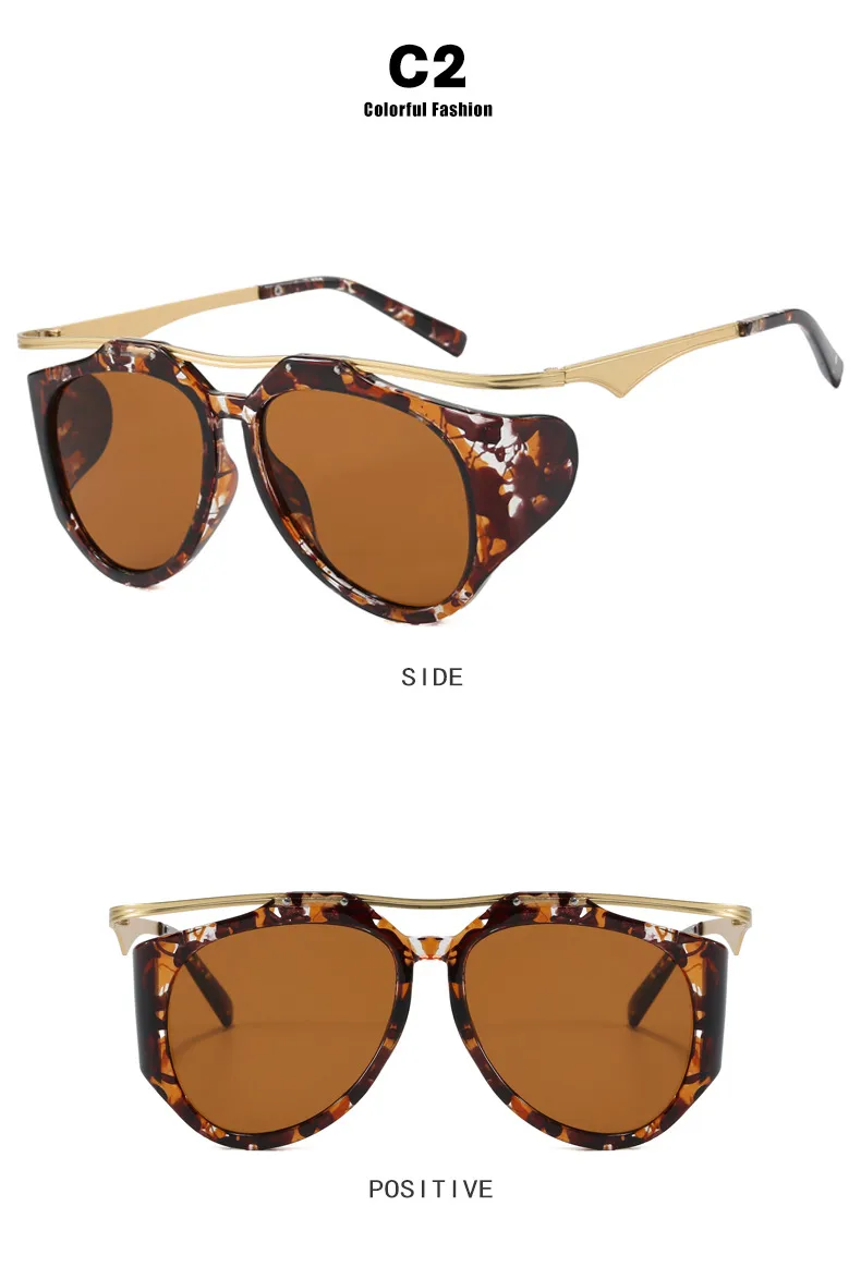 High-End Personality Street Style Sunglasses Women's Fashion Travel UV Protection Black Full Frame Glasses Hip Hop Streetwear display picture 10