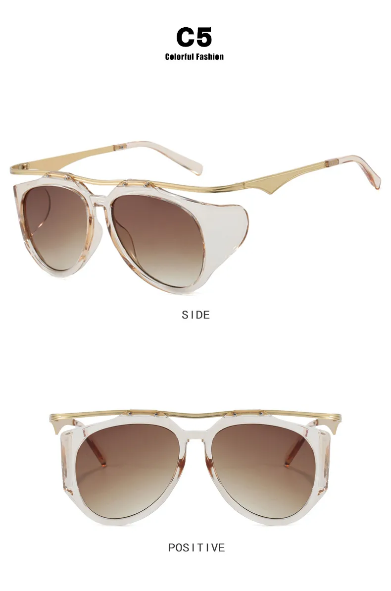 High-End Personality Street Style Sunglasses Women's Fashion Travel UV Protection Black Full Frame Glasses Hip Hop Streetwear display picture 13