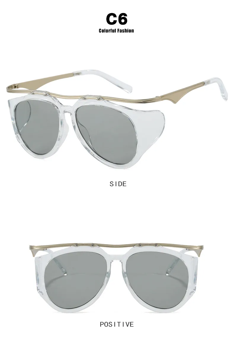 High-End Personality Street Style Sunglasses Women's Fashion Travel UV Protection Black Full Frame Glasses Hip Hop Streetwear display picture 14