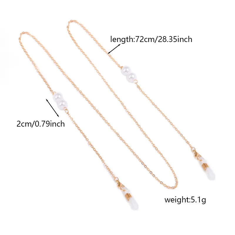 Fashionable  Jewelry Pearl Chain Glasses Chain Simple Style Popular Metal Eyeglasses Accessories display picture 1