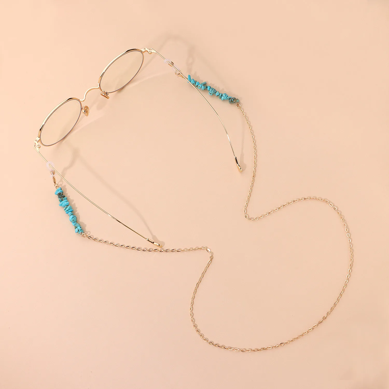 Fashionable Simple  Jewelry Turquoise Eyeglass Chain Personality Match Metal Glasses Accessories display picture 1