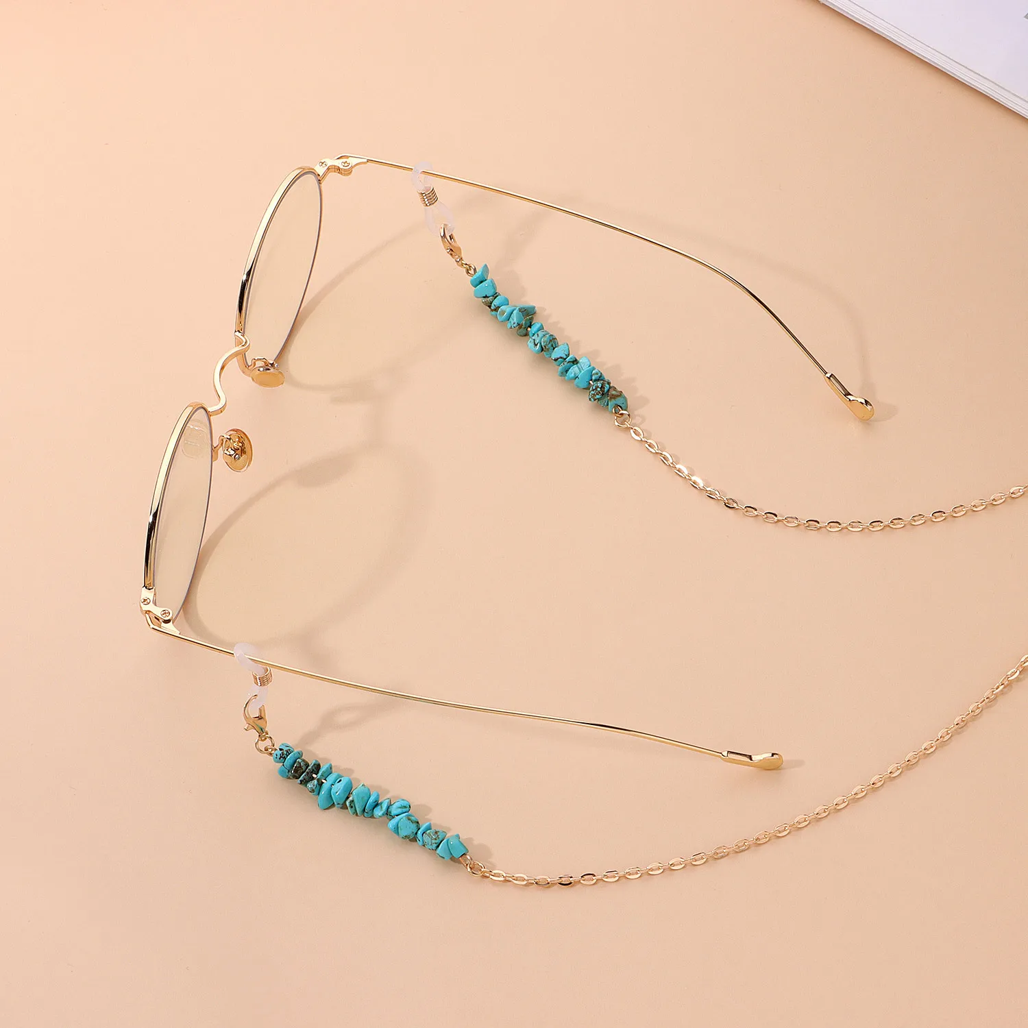 Fashionable Simple  Jewelry Turquoise Eyeglass Chain Personality Match Metal Glasses Accessories display picture 4