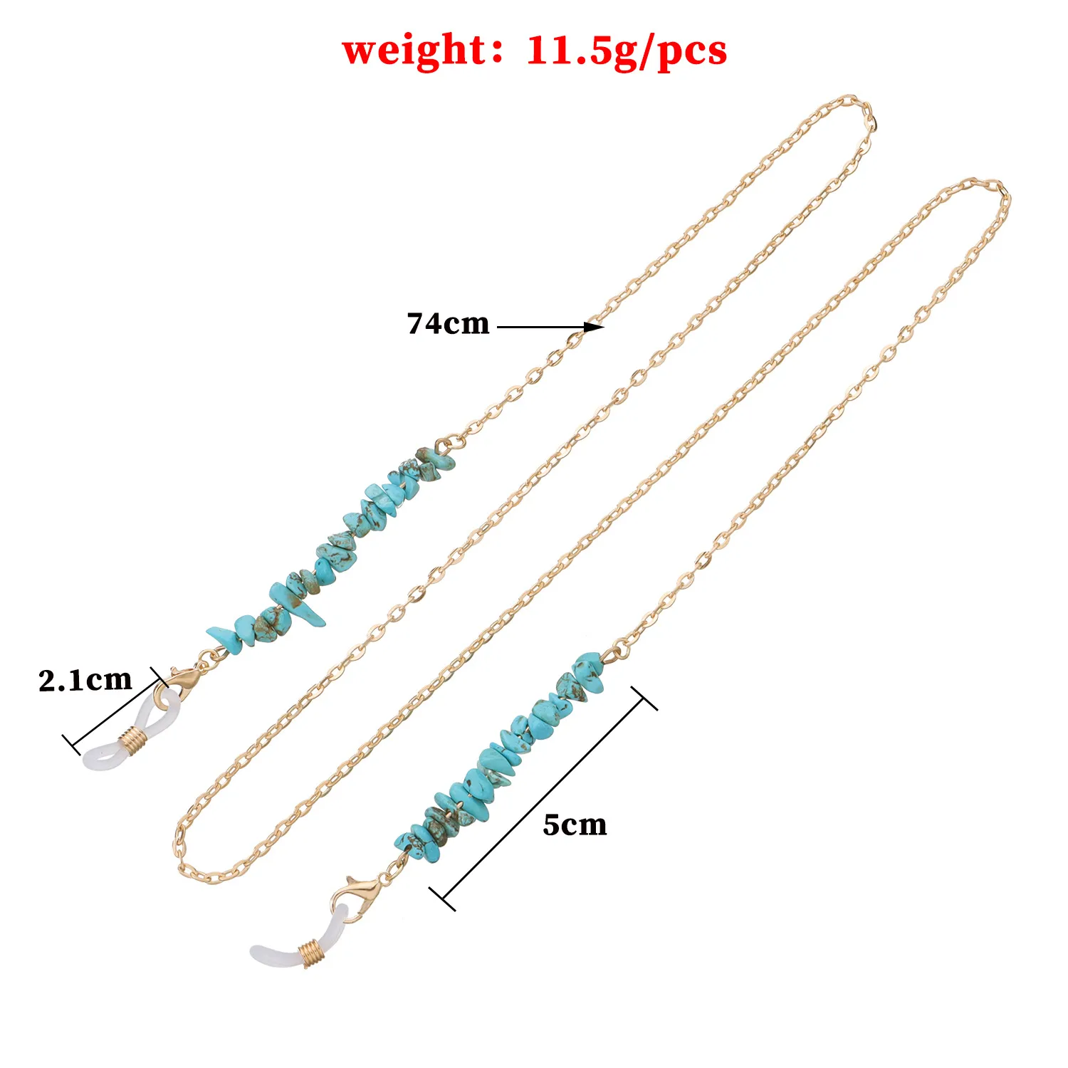Fashionable Simple  Jewelry Turquoise Eyeglass Chain Personality Match Metal Glasses Accessories display picture 5