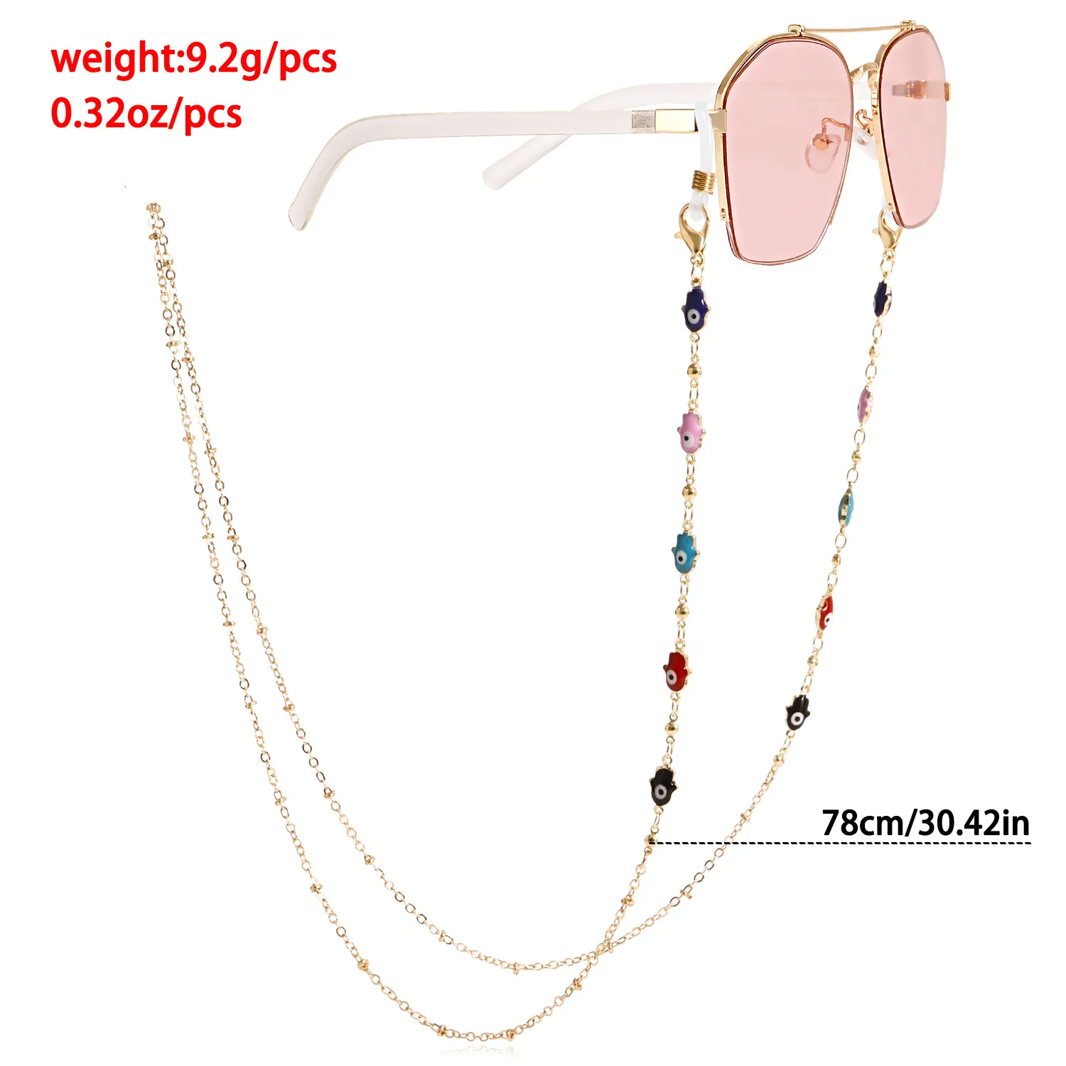 Fashion Jewelry Mini Devil's Eye Glasses Chain Mask Lanyard Face Chain High-End Feeling Metal Material display picture 1