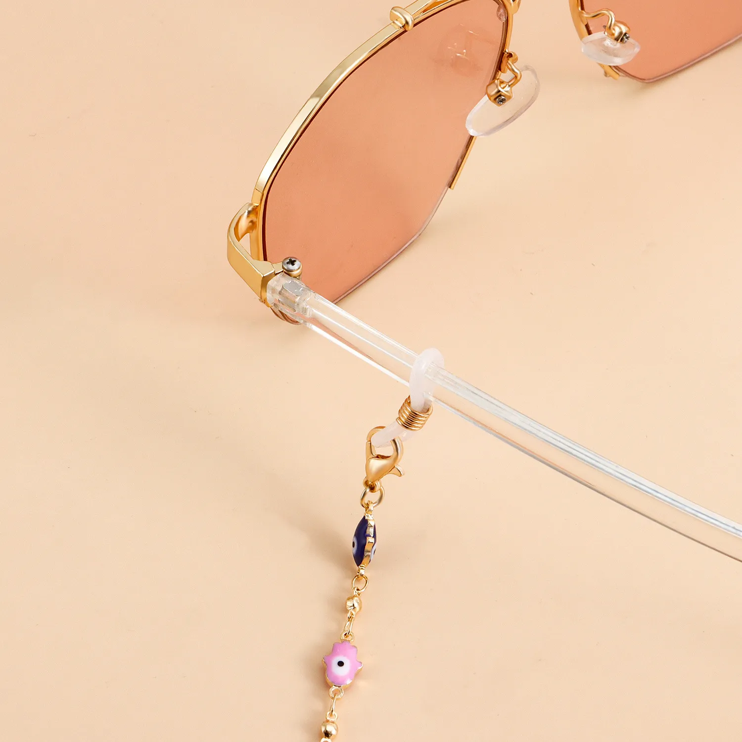 Fashion Jewelry Mini Devil's Eye Glasses Chain Mask Lanyard Face Chain High-End Feeling Metal Material display picture 5