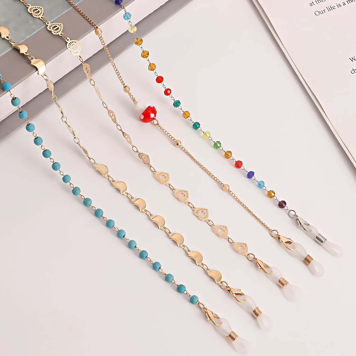 Sunglasses Jewelry Trendy Sunscreen Chains Heart Shaped Mask Hanging Chains Non Slip Accessories display picture 3