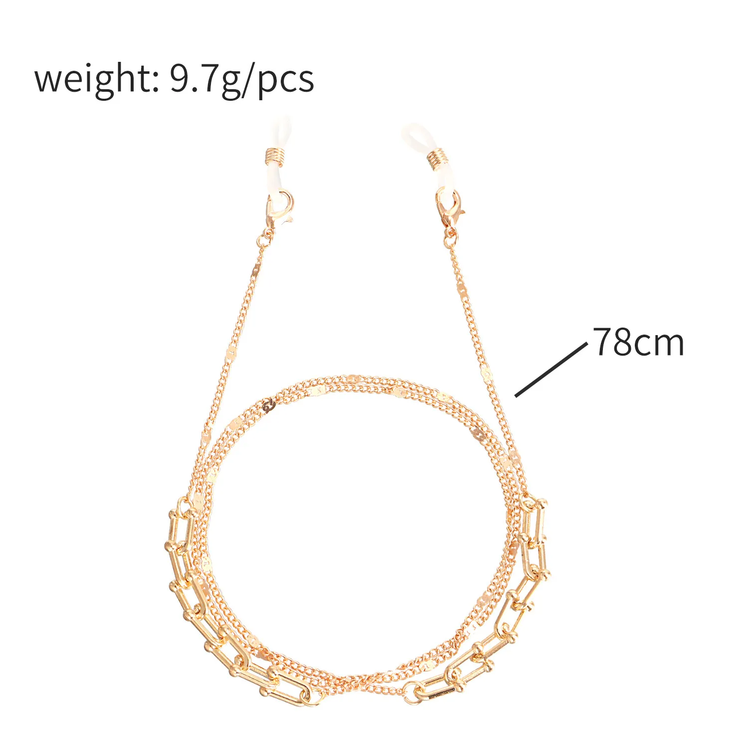 Metal Mask Chain Glasses Holder Alloy Material Eye Wear Accessory Double Purpose Chain For Masks And Glasses display picture 1