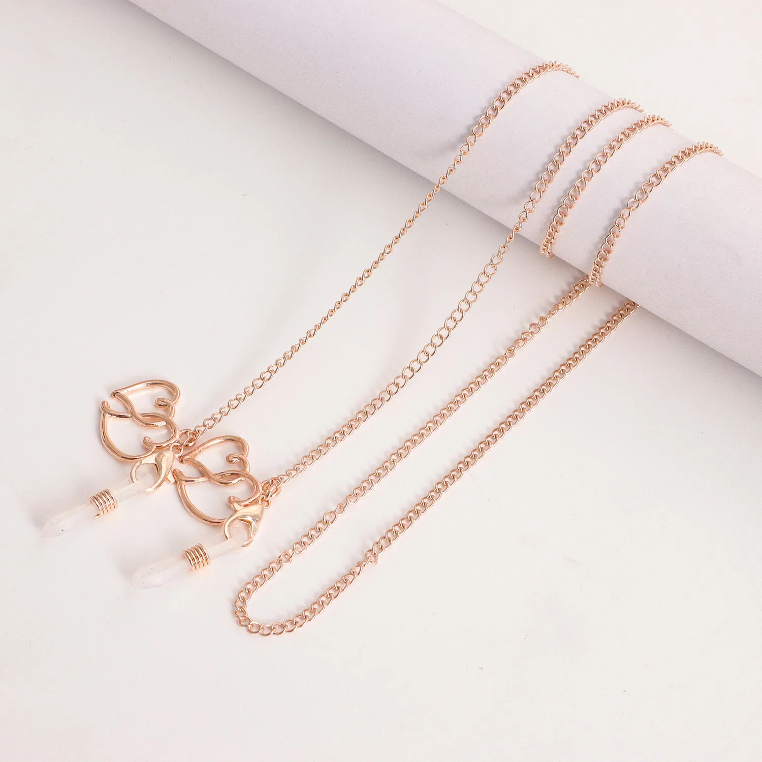 Metal Mask And Glasses Chain Heart Pendant Alloy Material Cute And Fashionable Optics Accessories display picture 4