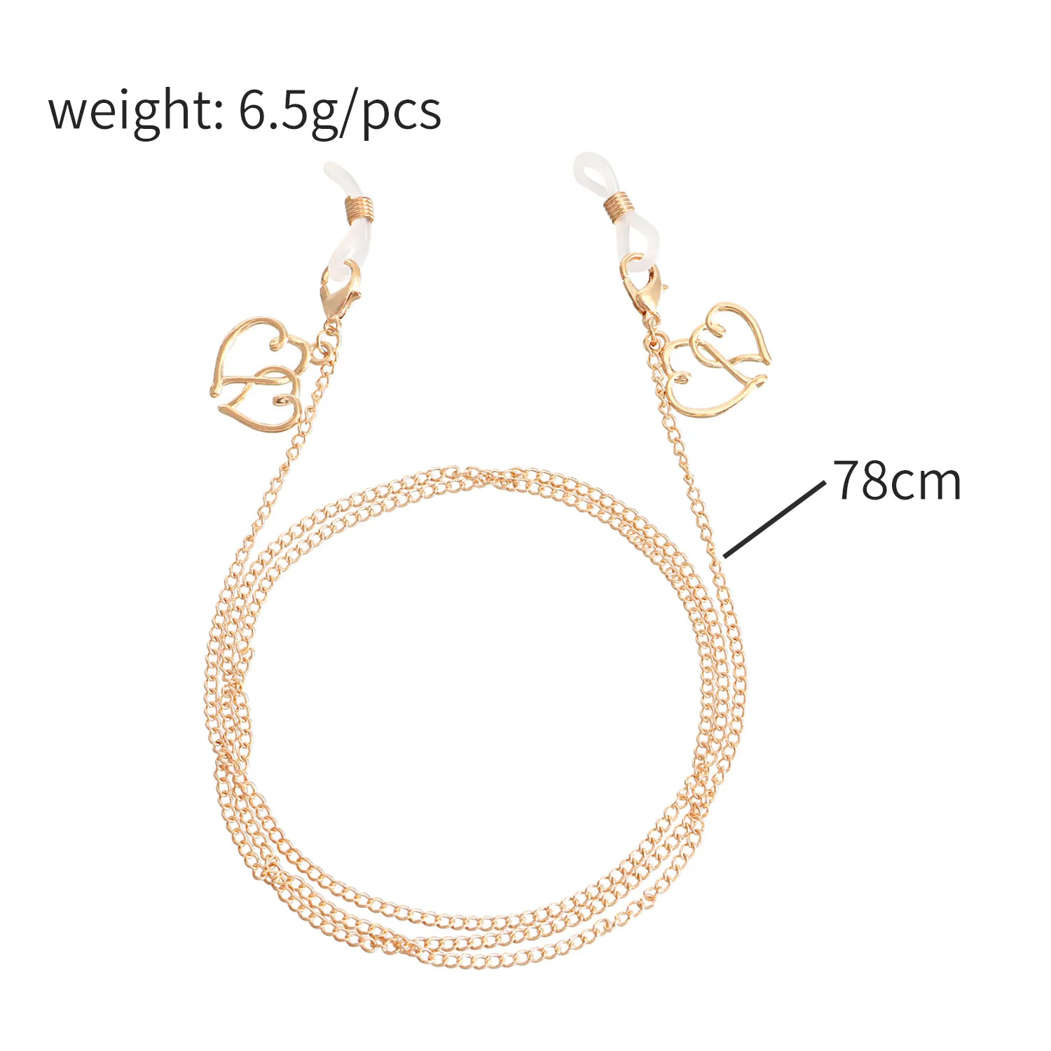 Metal Mask And Glasses Chain Heart Pendant Alloy Material Cute And Fashionable Optics Accessories display picture 1