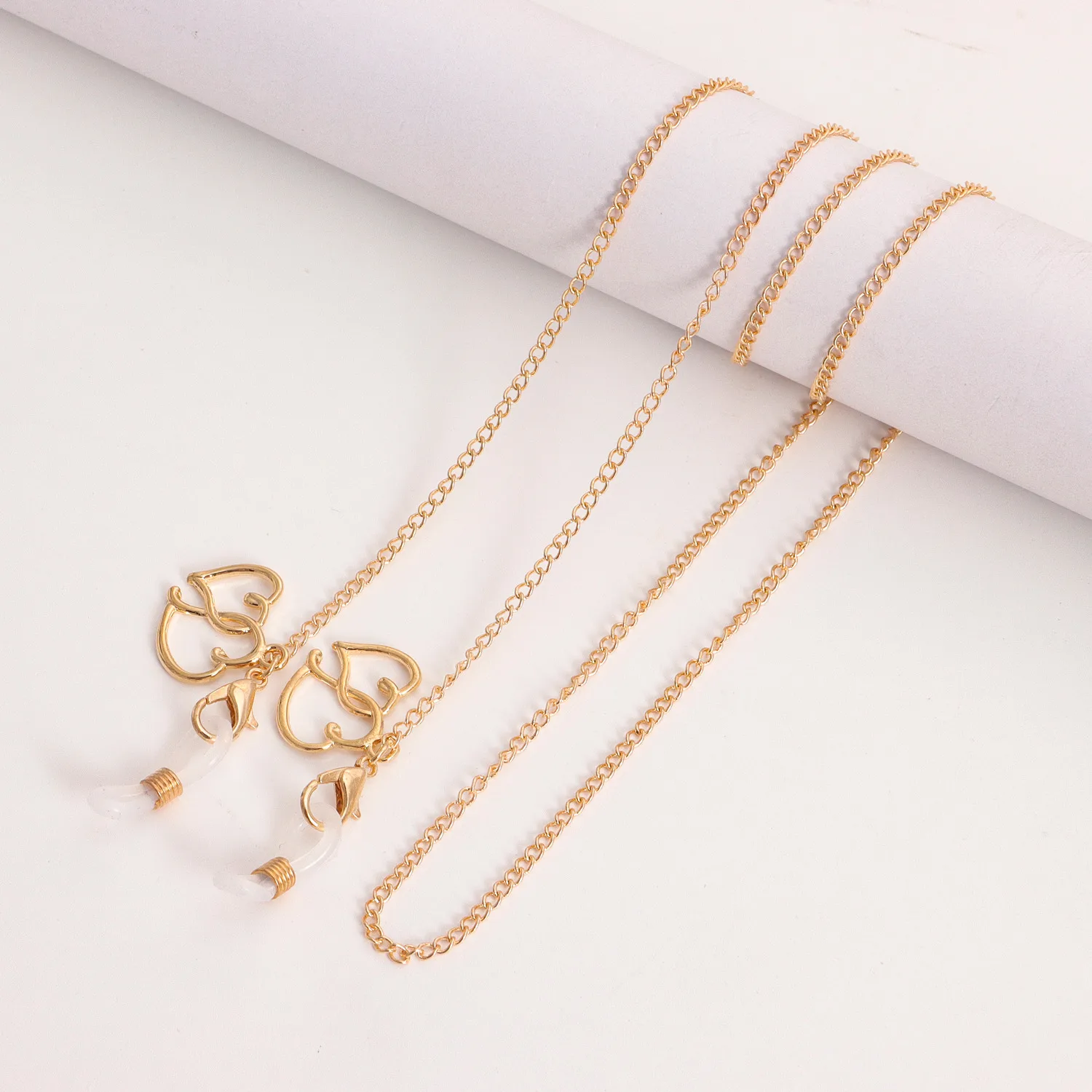 Metal Mask And Glasses Chain Heart Pendant Alloy Material Cute And Fashionable Optics Accessories display picture 2
