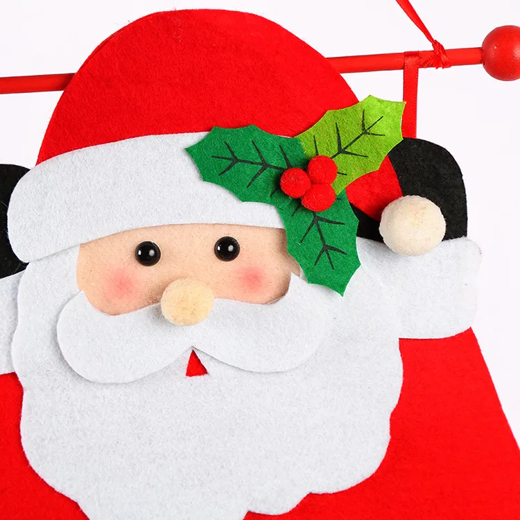 Cute Christmas Tree Felt Calendar Decoration Adorable Snowman Reindeer Animal Christmas Countdown Hanging Wall Art Decor display picture 7