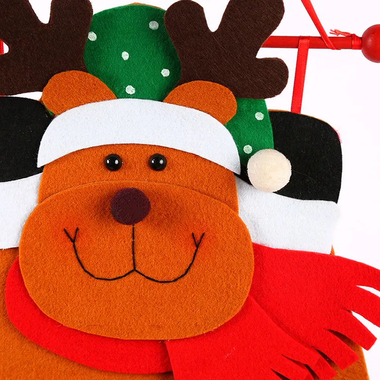 Cute Christmas Tree Felt Calendar Decoration Adorable Snowman Reindeer Animal Christmas Countdown Hanging Wall Art Decor display picture 10