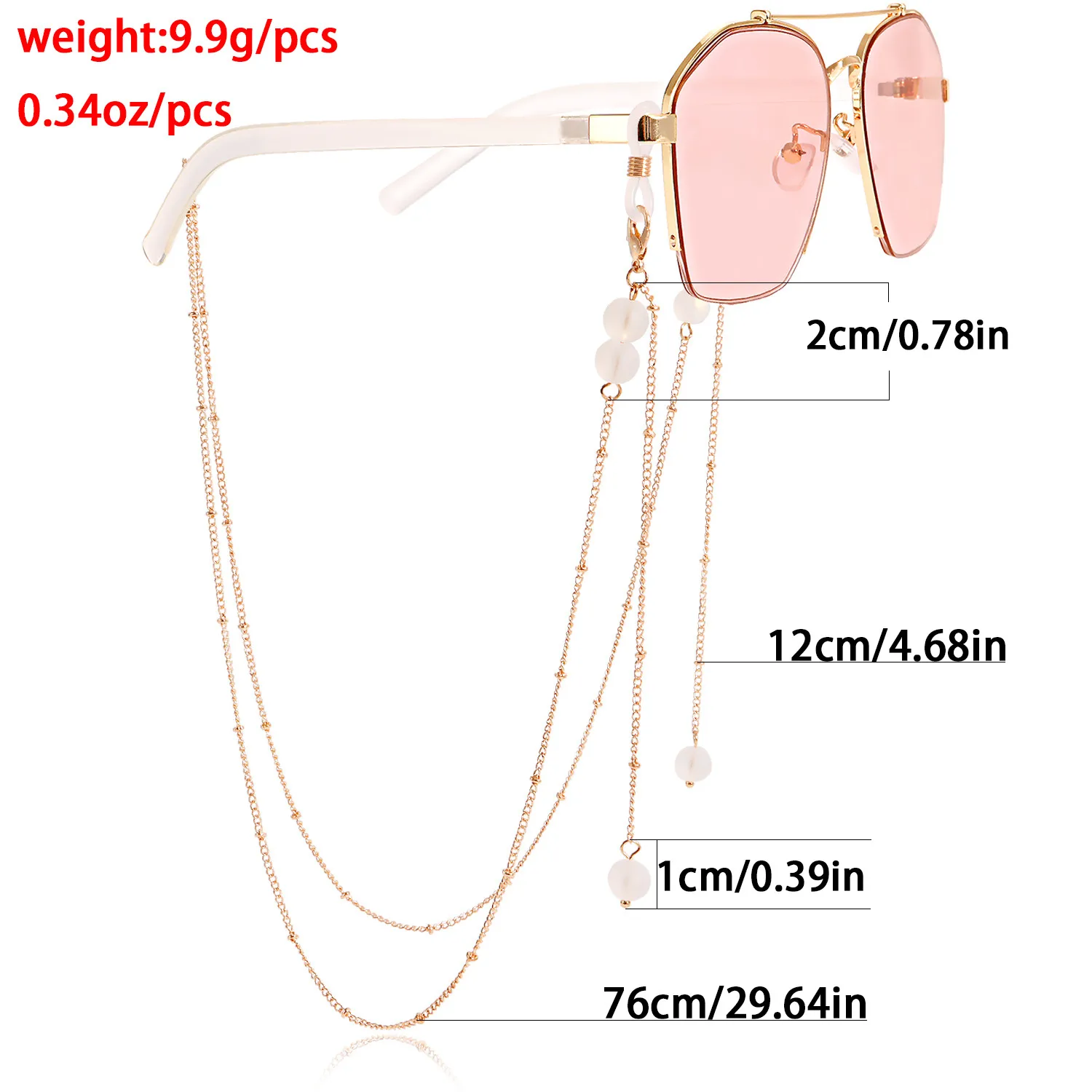 Alloy Mask Chain Glasses Chain Stone Cartoon Mask Chain Glasses Hanging Necklace Combination Of Fashion And Functionality display picture 1