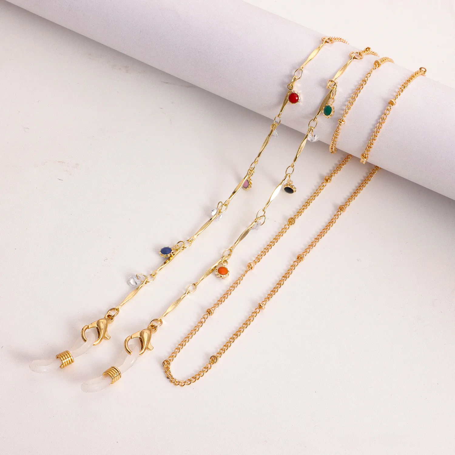 Colorful Geometric Flower Oil-Drop Women's Mask Accessories Eyeglass Chain Jewelry Alloy Material Fashionable And Stylish display picture 8