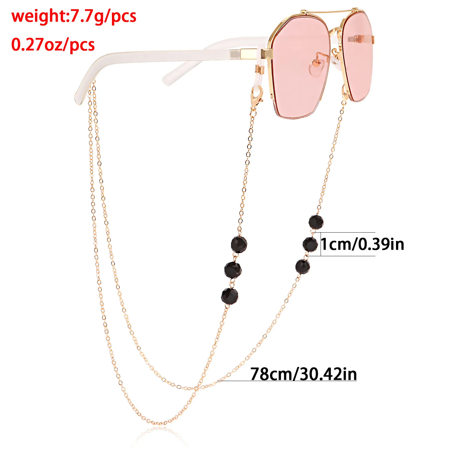 Crystal Mask Chain Glasses Holder Alloy Material Eye Wear Accessory Double Use Crystal Chain For Mask And Glasses display picture 1