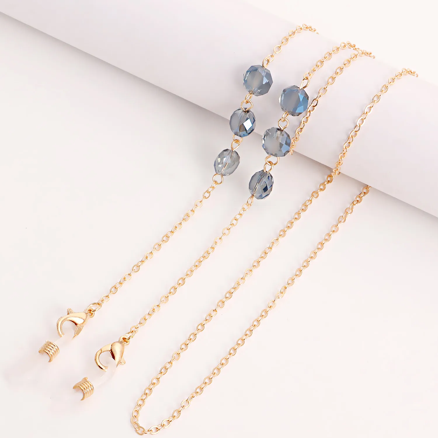 Crystal Mask Chain Glasses Holder Alloy Material Eye Wear Accessory Double Use Crystal Chain For Mask And Glasses display picture 3