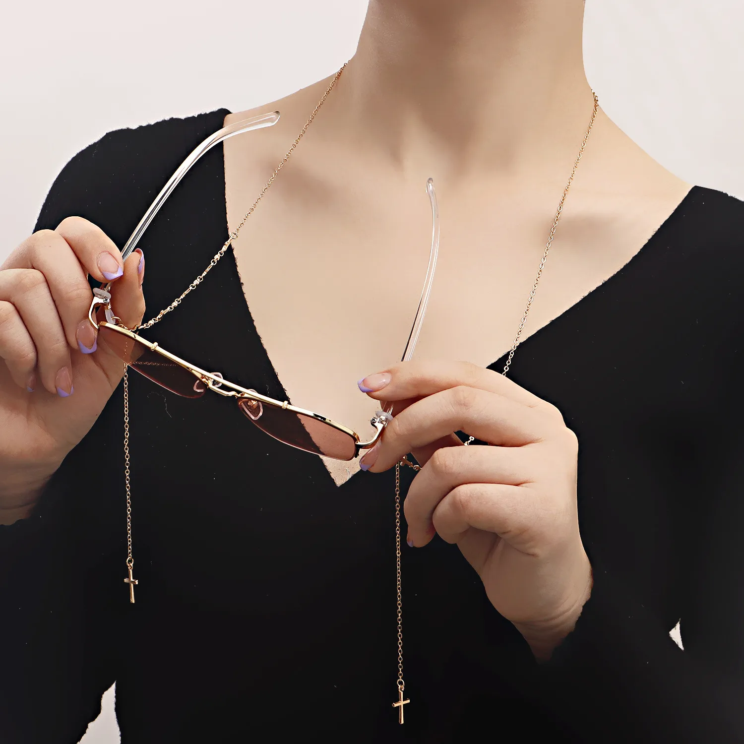 Acrylic Glasses Chain Mask Chain High-End Sensation Alloy Material Mask Accessory Ins Style Face Chain display picture 4