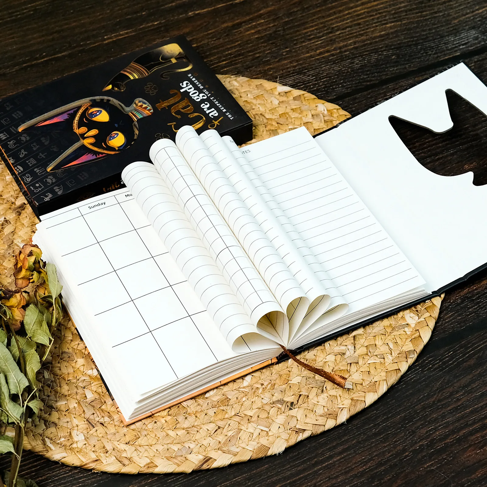 Cool Gold Egyptian Cat Series Portable Notebook Student Birthday Gift Scrapbooking Record Book Novelty Design 157g Copperplate Paper display picture 4