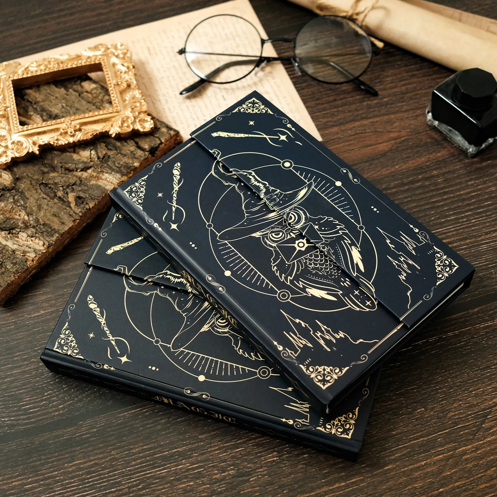 Creative Magic Hat Owl European Style High Aesthetic Value Student Business Gift Meeting Record Book Thickened Notebook display picture 1