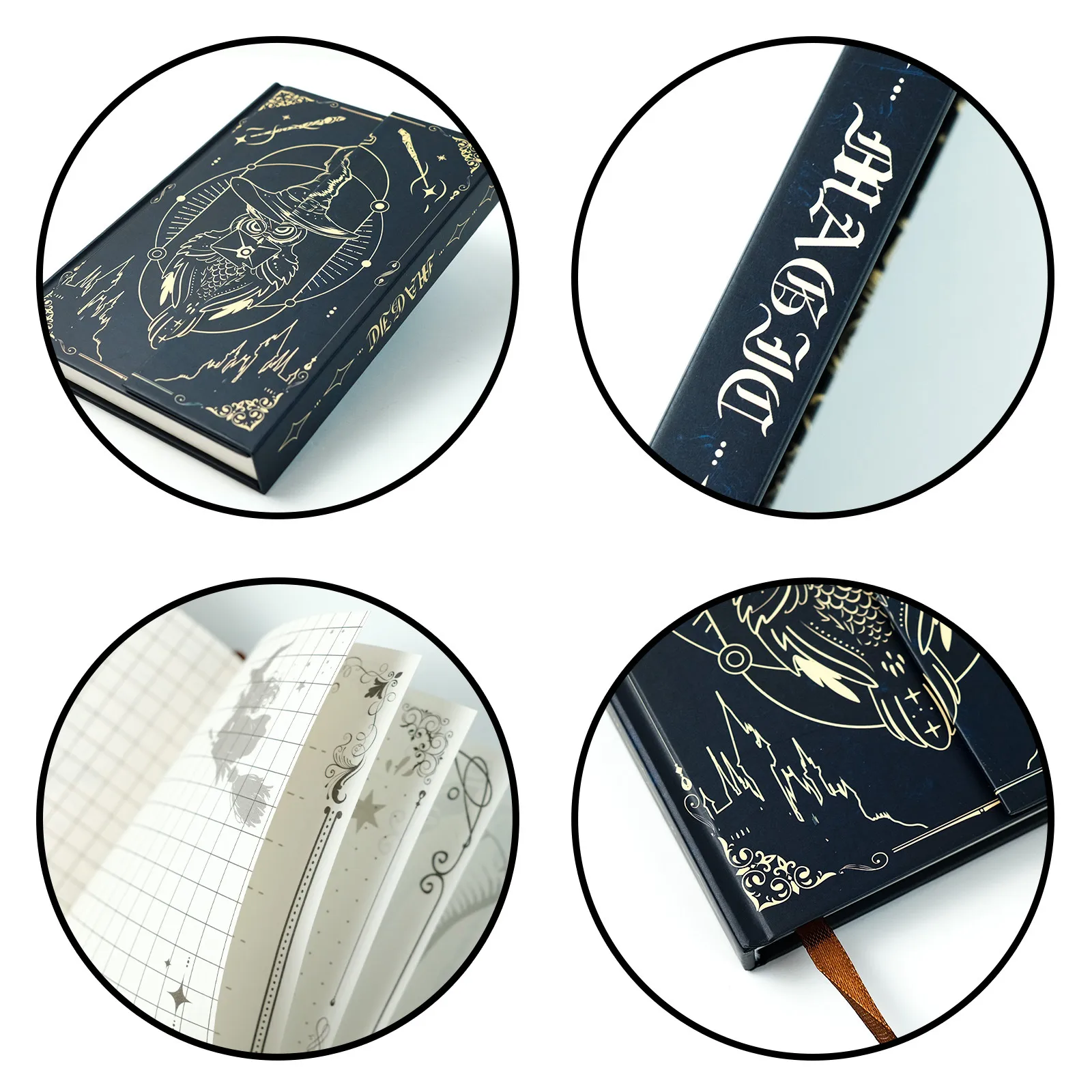 Creative Magic Hat Owl European Style High Aesthetic Value Student Business Gift Meeting Record Book Thickened Notebook display picture 5