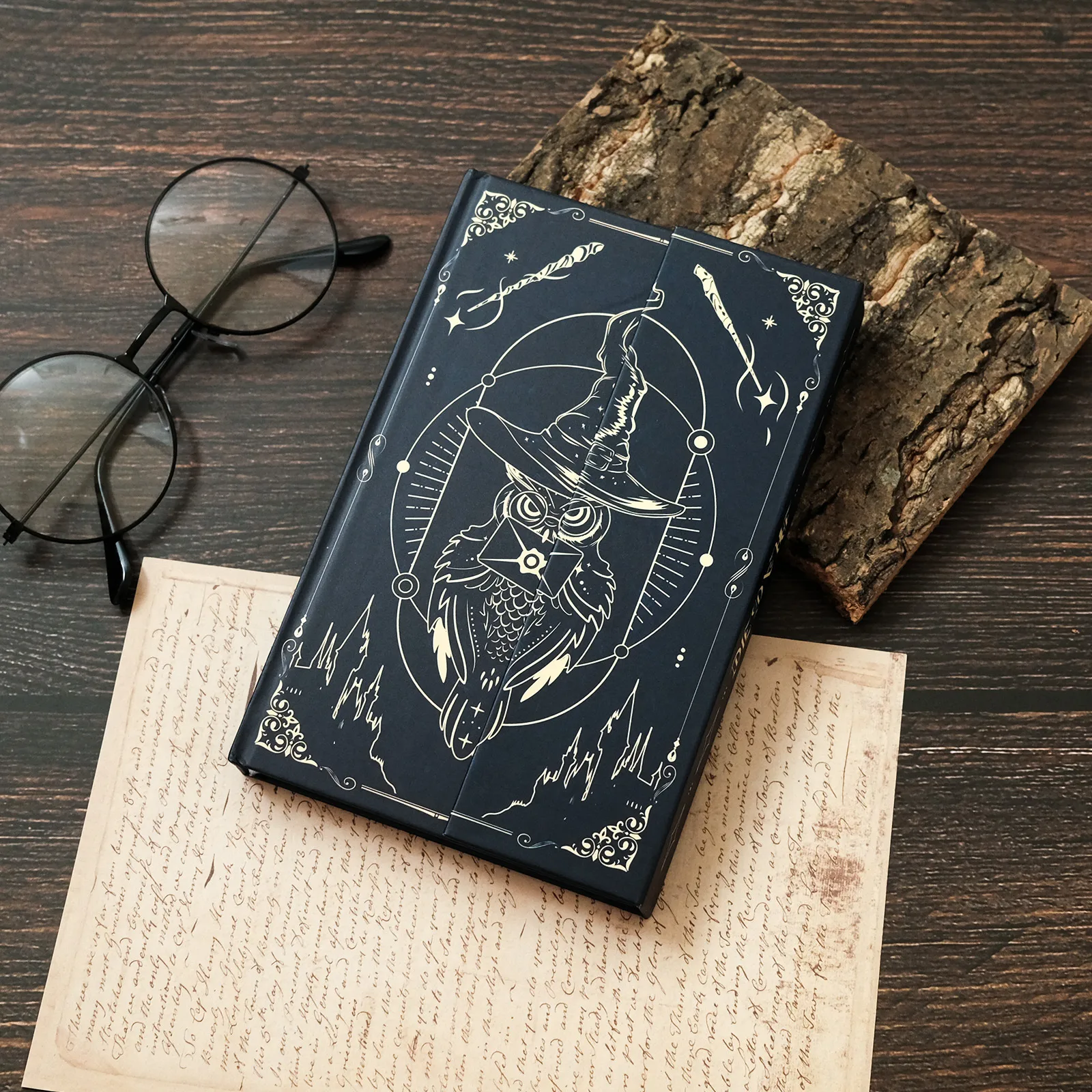 Creative Magic Hat Owl European Style High Aesthetic Value Student Business Gift Meeting Record Book Thickened Notebook display picture 7