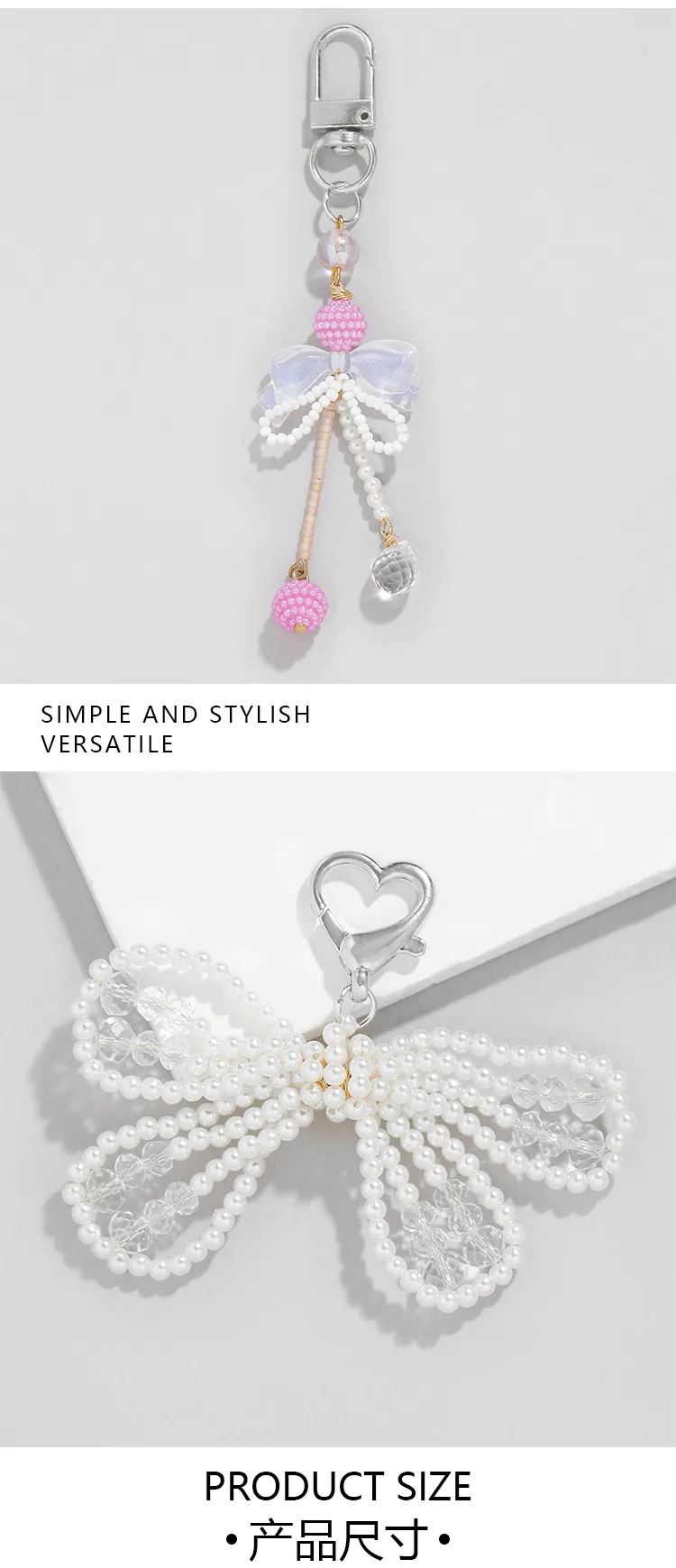 Handmade DIY Lace Butterfly Knot Bag Charm Set Fashionable Simple Versatile Artificial Pearl Decorations Polyester Fiber display picture 3
