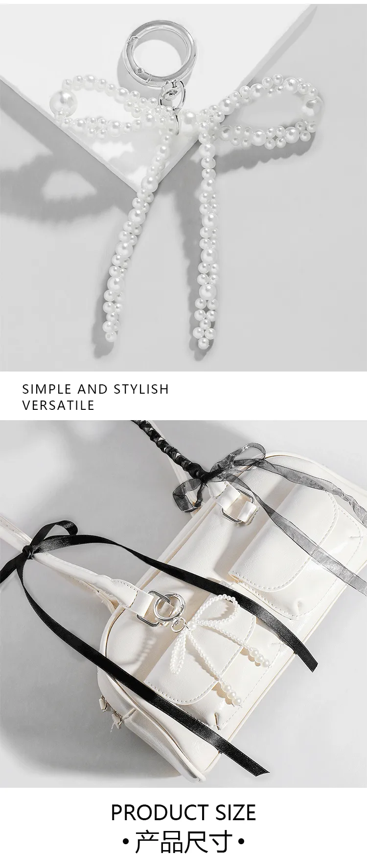 Gothic Dark Style DIY Sash Netting Fake Pearl Butterfly Knot Bracelet Pendant Set Sweet Cool Trendy Polyester Fiber Print display picture 3