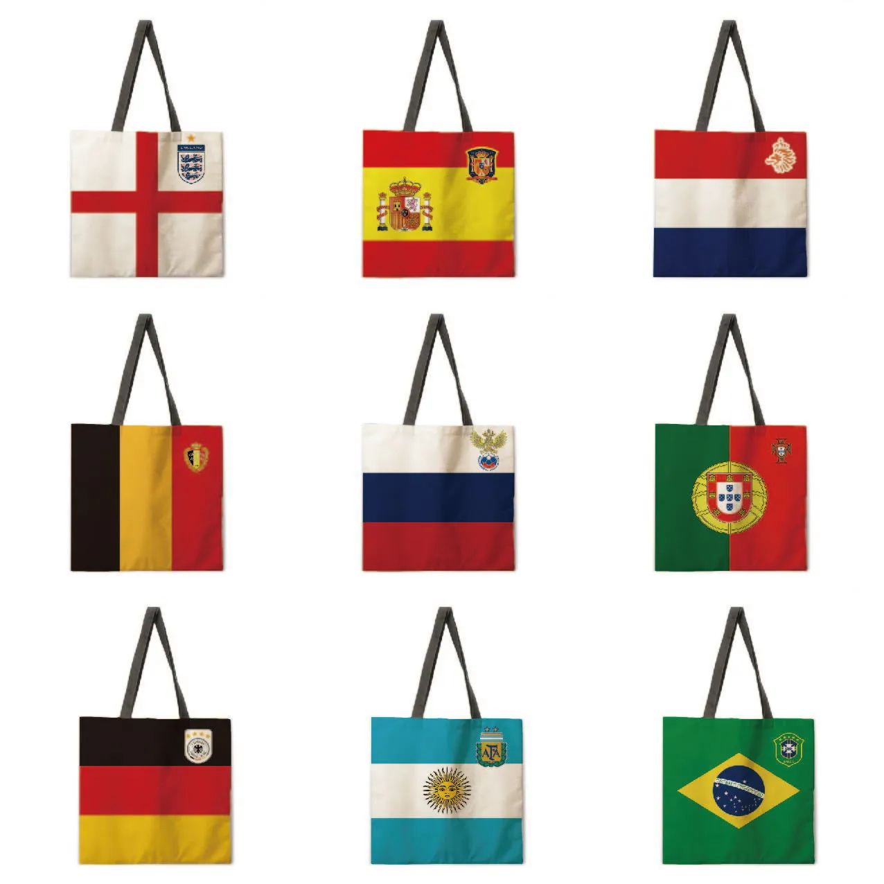 Ladies Football National Team Reusable Shopping Tote Bag Shoulder Handbag Polyester Medium Size Fashionable Eco-friendly display picture 2