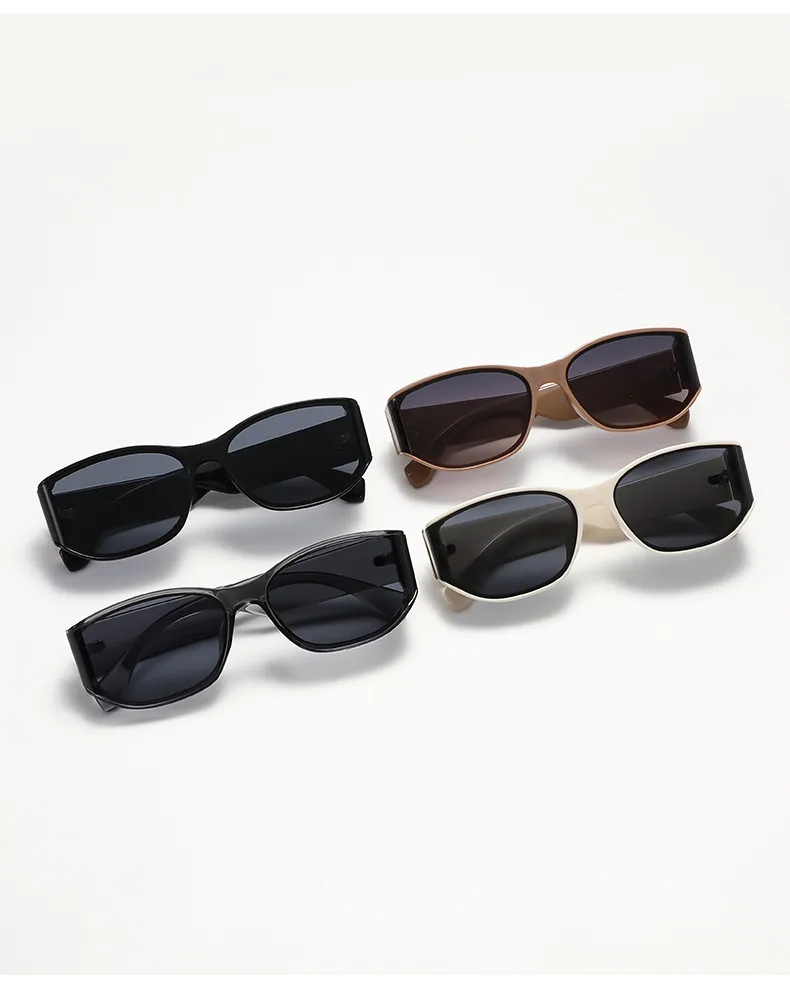 Retro High-End Cat Eye Sunglasses UV Protection Round Face Suitable Fashionable Travel Driving Unisex Square Frame Sun Glasses display picture 2