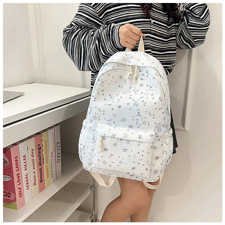 Casual New Style Star Backpack Women's Double Shoulder Bag Fresh Artistic Middle School Elementary School Student Bag display picture 2