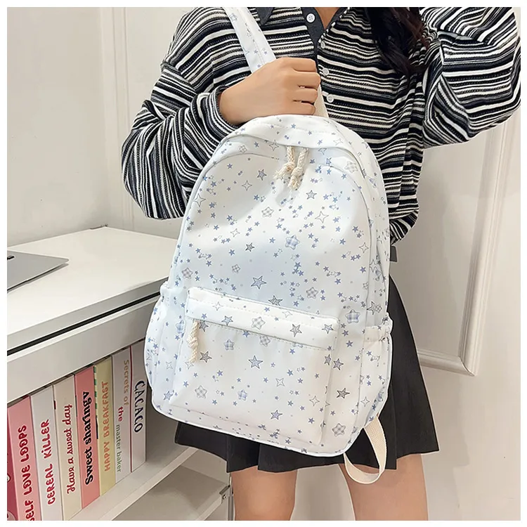 Casual New Style Star Backpack Women's Double Shoulder Bag Fresh Artistic Middle School Elementary School Student Bag display picture 3