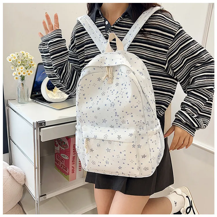 Casual New Style Star Backpack Women's Double Shoulder Bag Fresh Artistic Middle School Elementary School Student Bag display picture 4