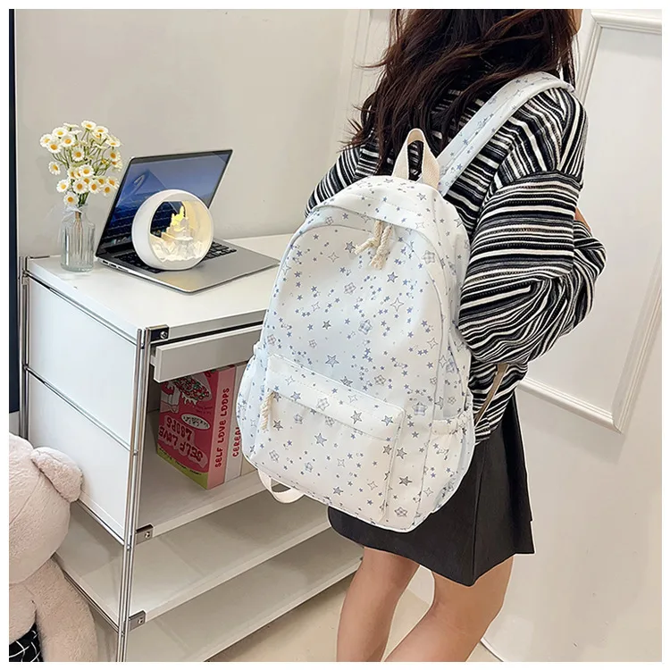 Casual New Style Star Backpack Women's Double Shoulder Bag Fresh Artistic Middle School Elementary School Student Bag display picture 6