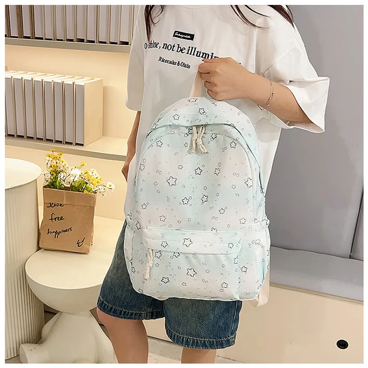 Casual New Style Star Backpack Women's Double Shoulder Bag Fresh Artistic Middle School Elementary School Student Bag display picture 17