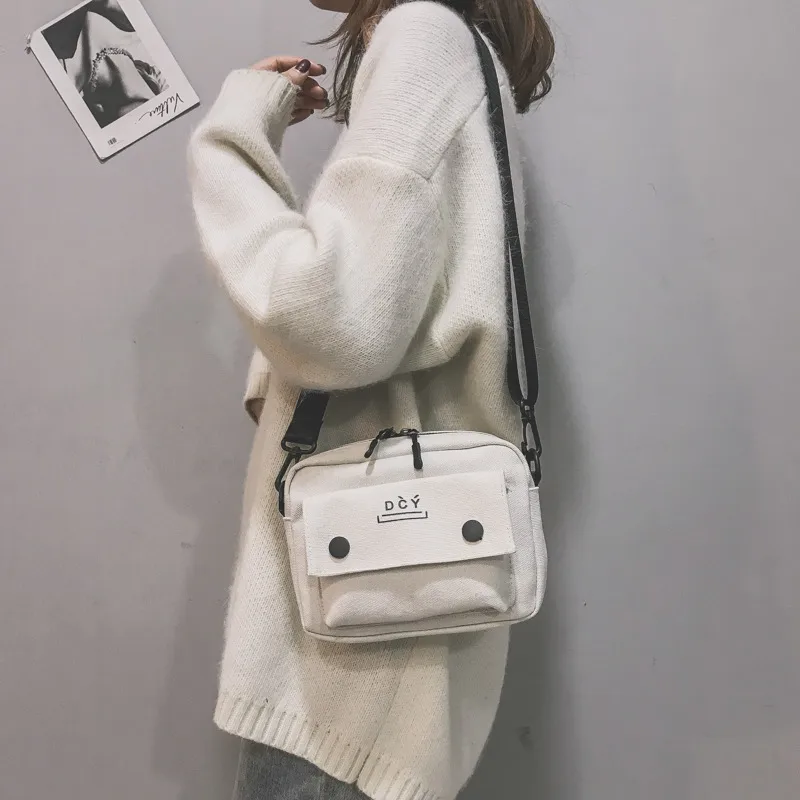 New Style Canvas Student Bag Women's Crossbody Shoulder Bag Simple Quality Fresh Sweet Fashion Small Bags Leisure Travel display picture 44