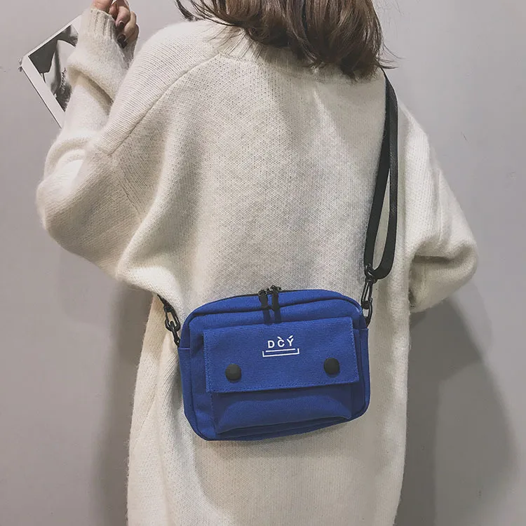 New Style Canvas Student Bag Women's Crossbody Shoulder Bag Simple Quality Fresh Sweet Fashion Small Bags Leisure Travel display picture 7
