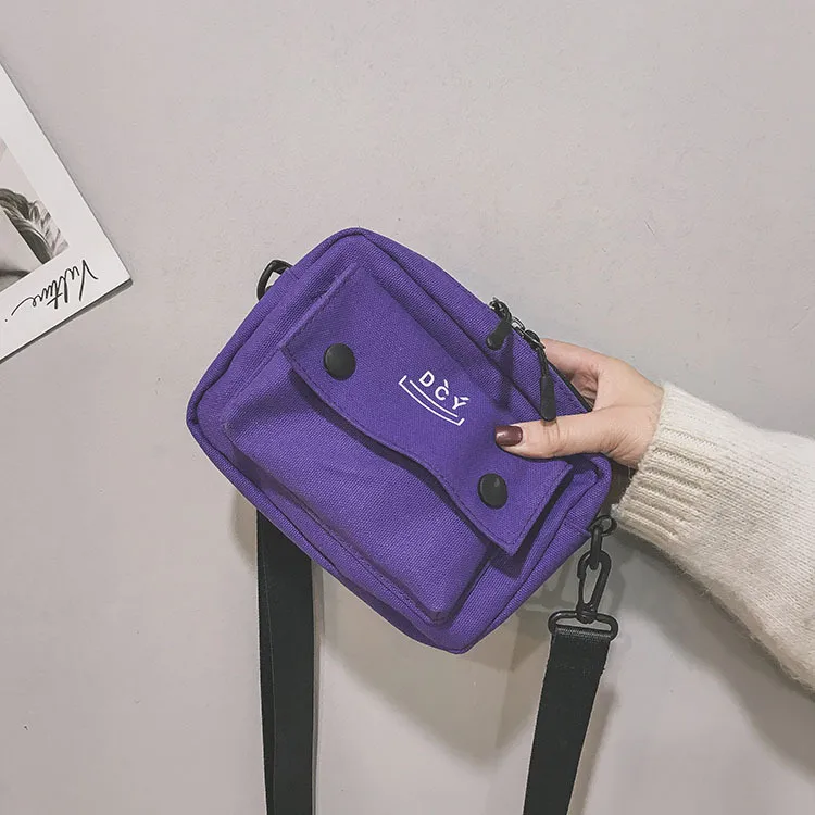 New Style Canvas Student Bag Women's Crossbody Shoulder Bag Simple Quality Fresh Sweet Fashion Small Bags Leisure Travel display picture 8