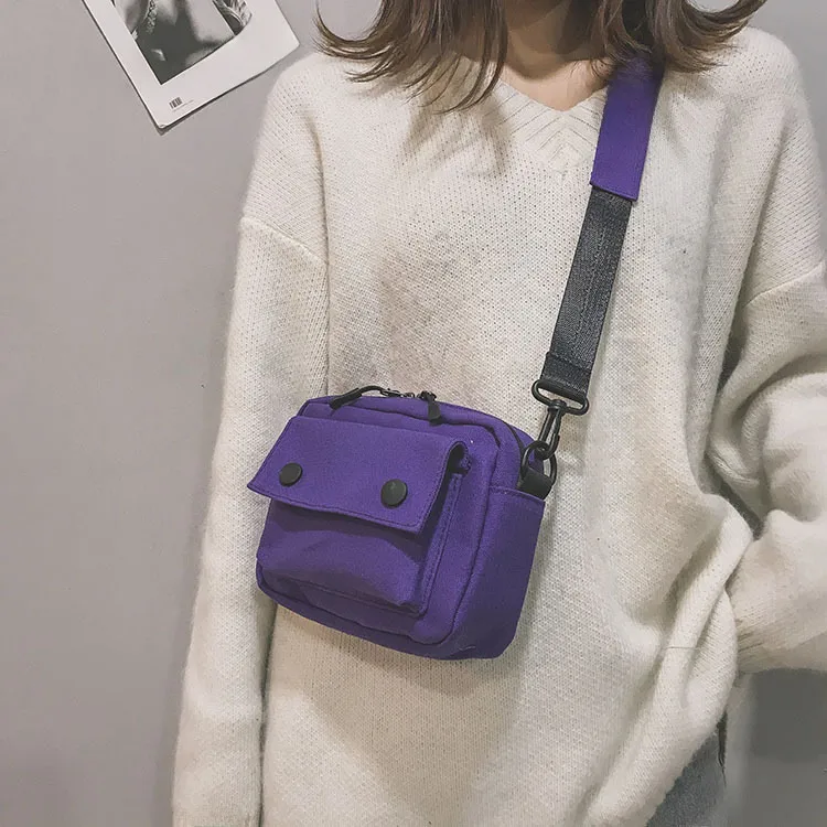 New Style Canvas Student Bag Women's Crossbody Shoulder Bag Simple Quality Fresh Sweet Fashion Small Bags Leisure Travel display picture 9