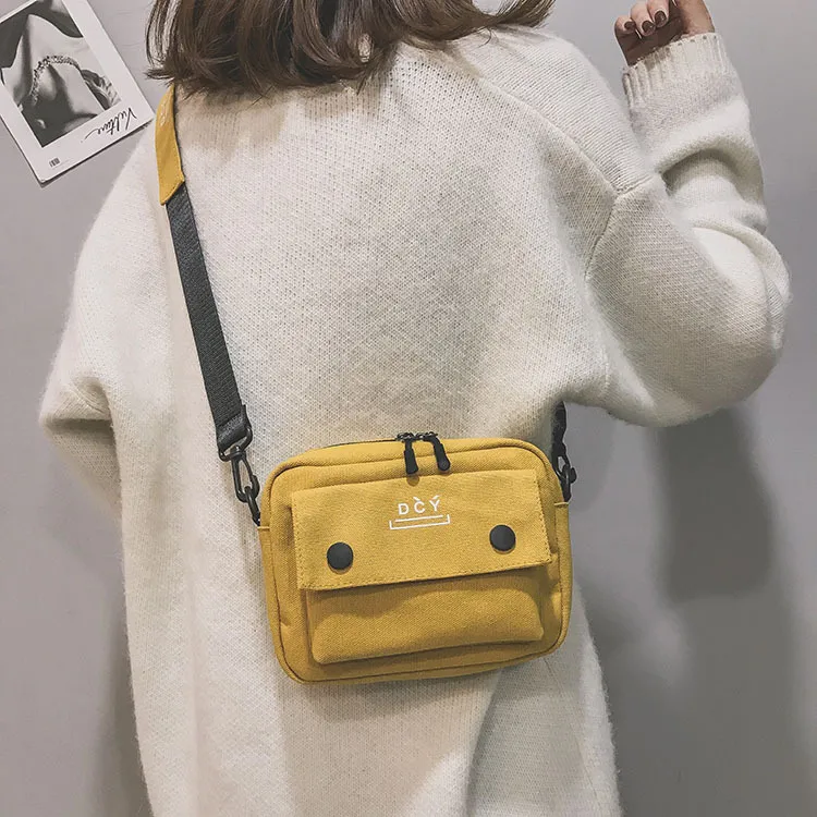 New Style Canvas Student Bag Women's Crossbody Shoulder Bag Simple Quality Fresh Sweet Fashion Small Bags Leisure Travel display picture 13