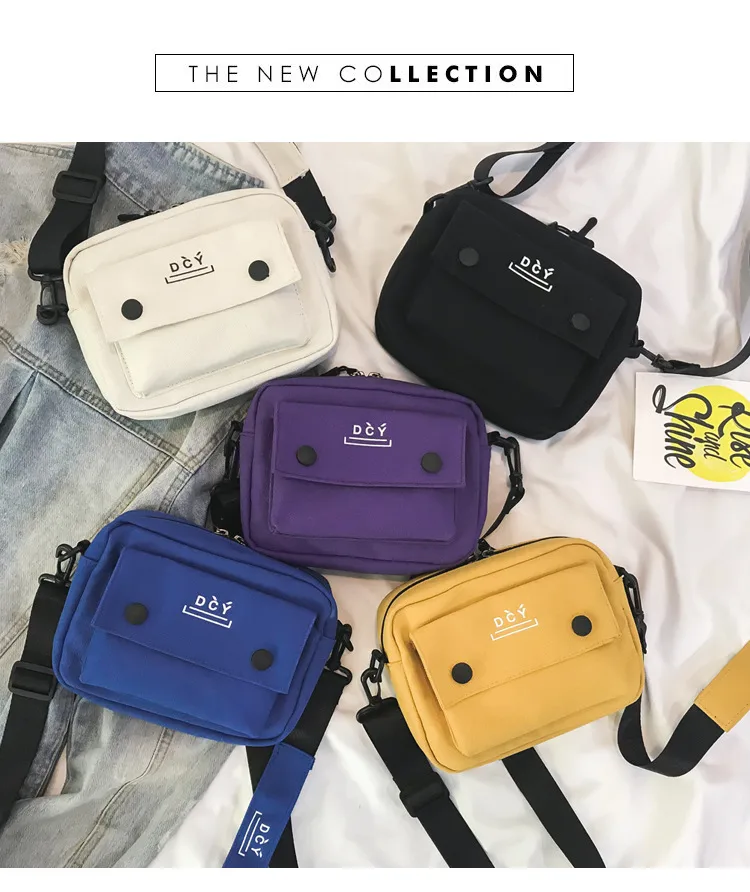 New Style Canvas Student Bag Women's Crossbody Shoulder Bag Simple Quality Fresh Sweet Fashion Small Bags Leisure Travel display picture 19