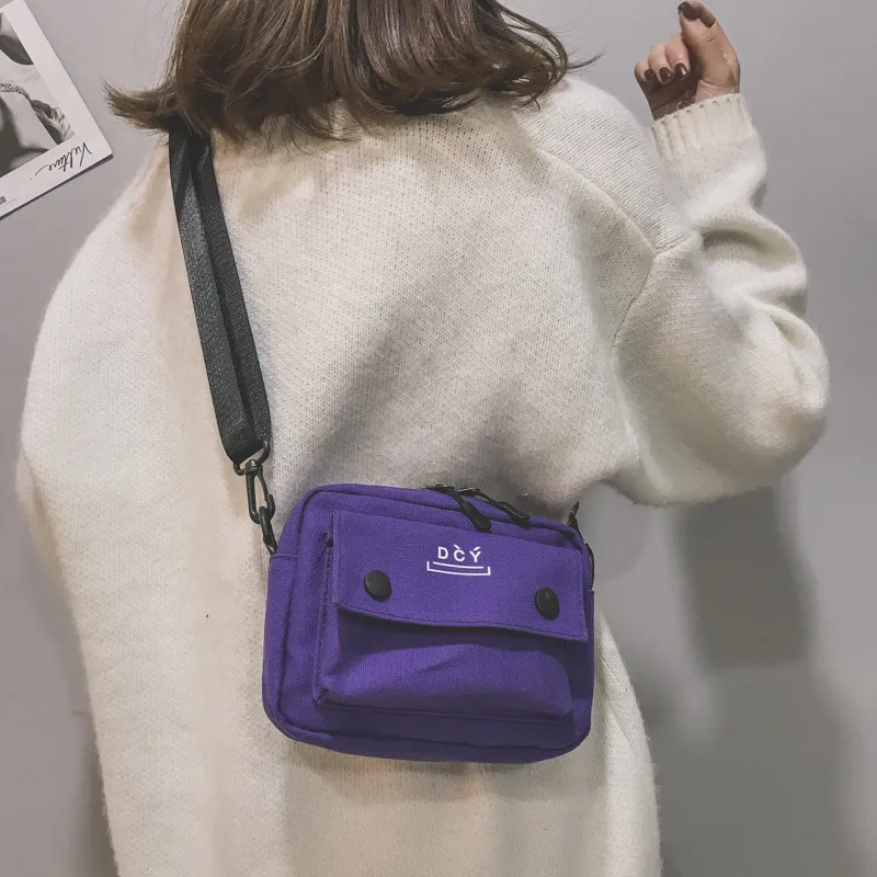 New Style Canvas Student Bag Women's Crossbody Shoulder Bag Simple Quality Fresh Sweet Fashion Small Bags Leisure Travel display picture 36