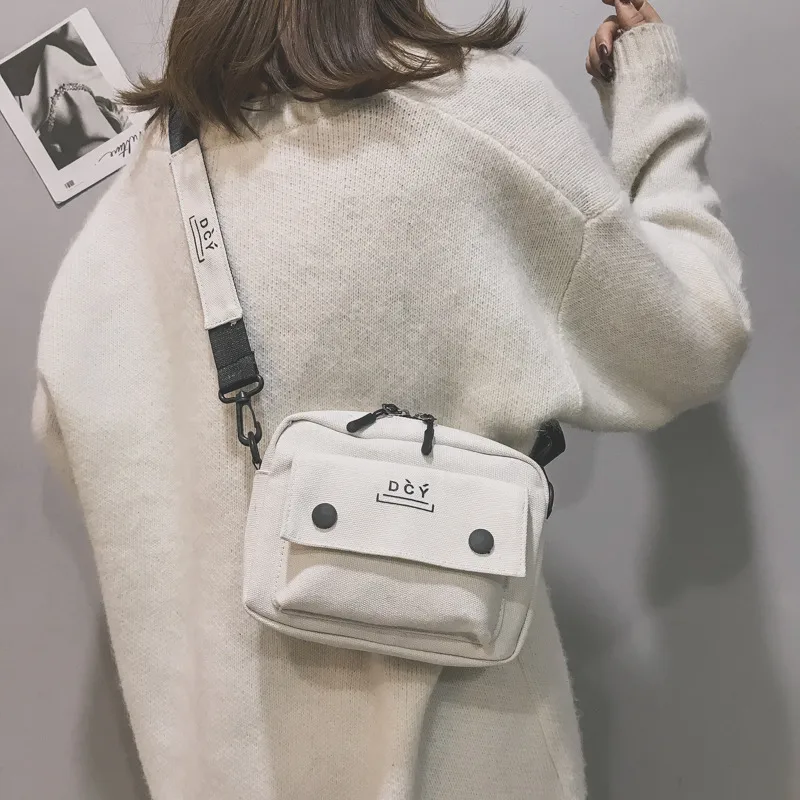 New Style Canvas Student Bag Women's Crossbody Shoulder Bag Simple Quality Fresh Sweet Fashion Small Bags Leisure Travel display picture 42