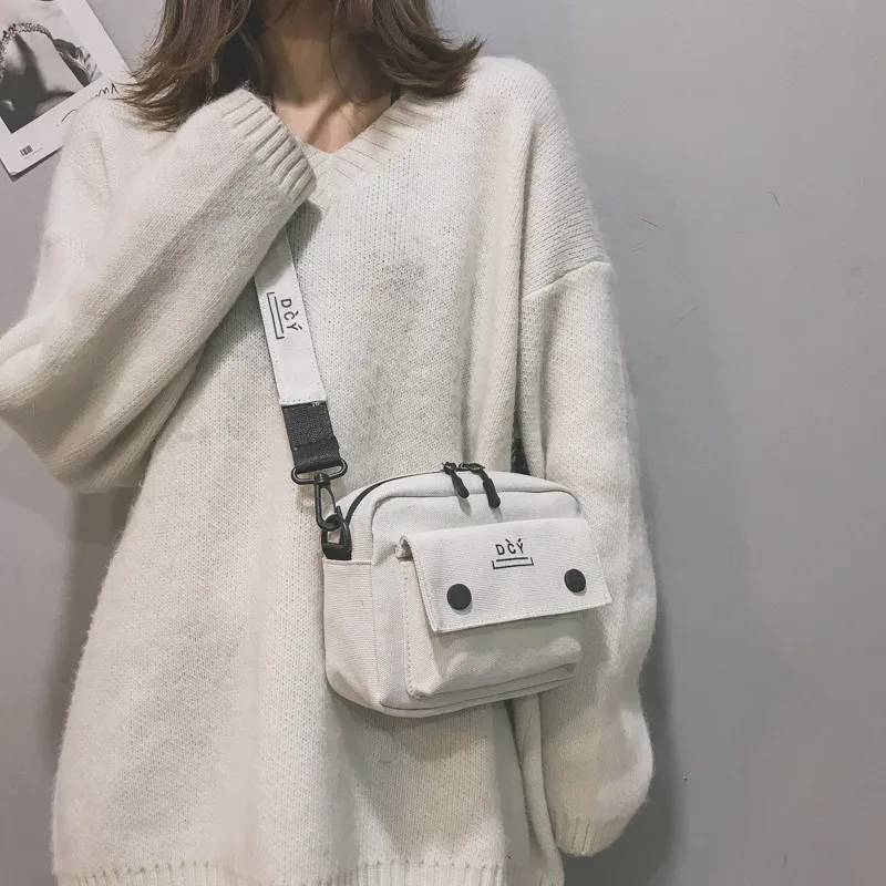New Style Canvas Student Bag Women's Crossbody Shoulder Bag Simple Quality Fresh Sweet Fashion Small Bags Leisure Travel display picture 43