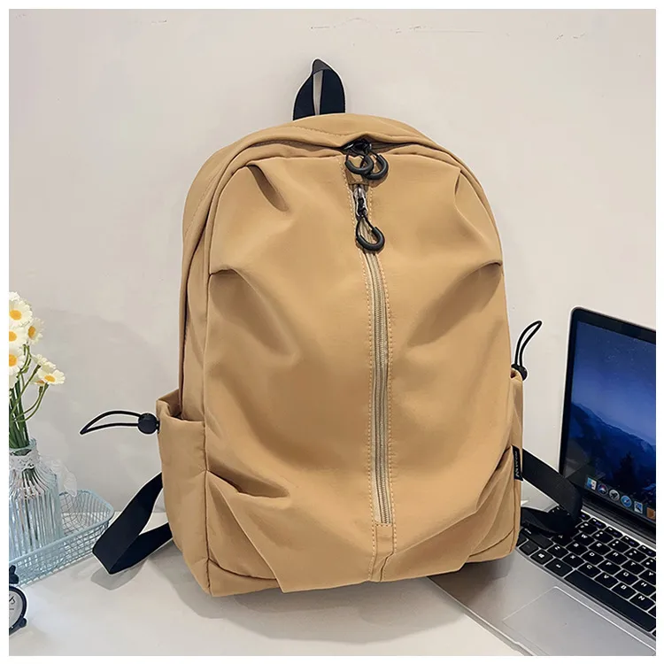 Unisex Pure Color Simple Nylon Double Shoulder Backpack Casual Fashion Lightweight Forest System School Bag Leisure Outdoor Travel Bag display picture 12