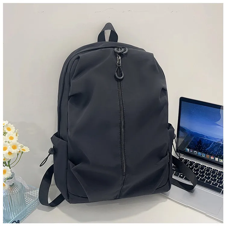 Unisex Pure Color Simple Nylon Double Shoulder Backpack Casual Fashion Lightweight Forest System School Bag Leisure Outdoor Travel Bag display picture 15