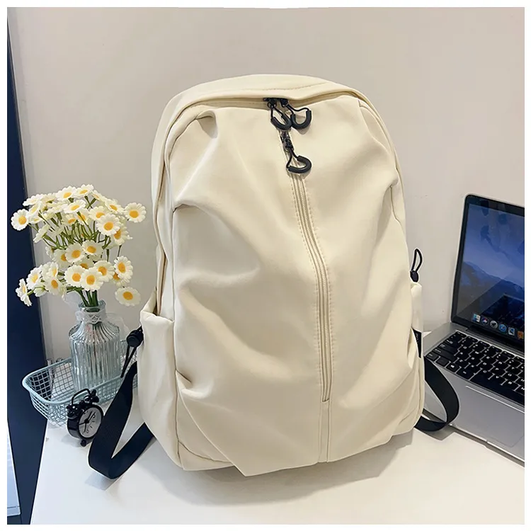 Unisex Pure Color Simple Nylon Double Shoulder Backpack Casual Fashion Lightweight Forest System School Bag Leisure Outdoor Travel Bag display picture 16