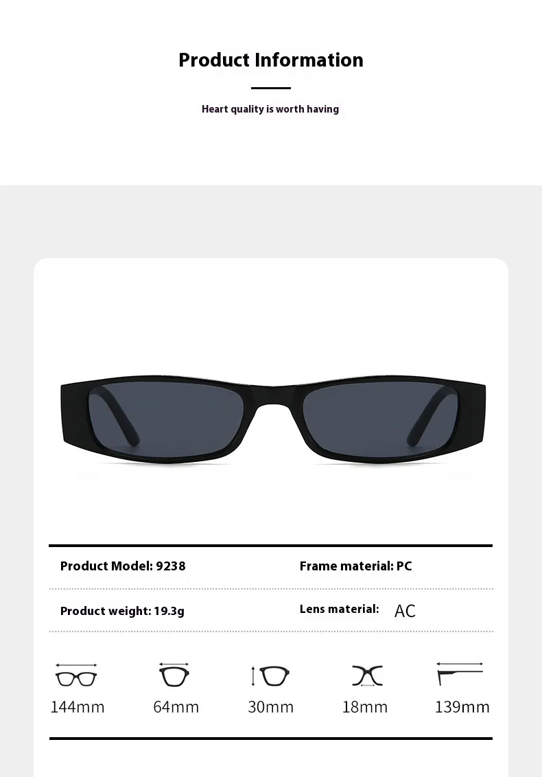 Retro  Square Sunglasses Unisex Fashionable Street Snap Small Frame Optical Glasses For Men And Women display picture 3