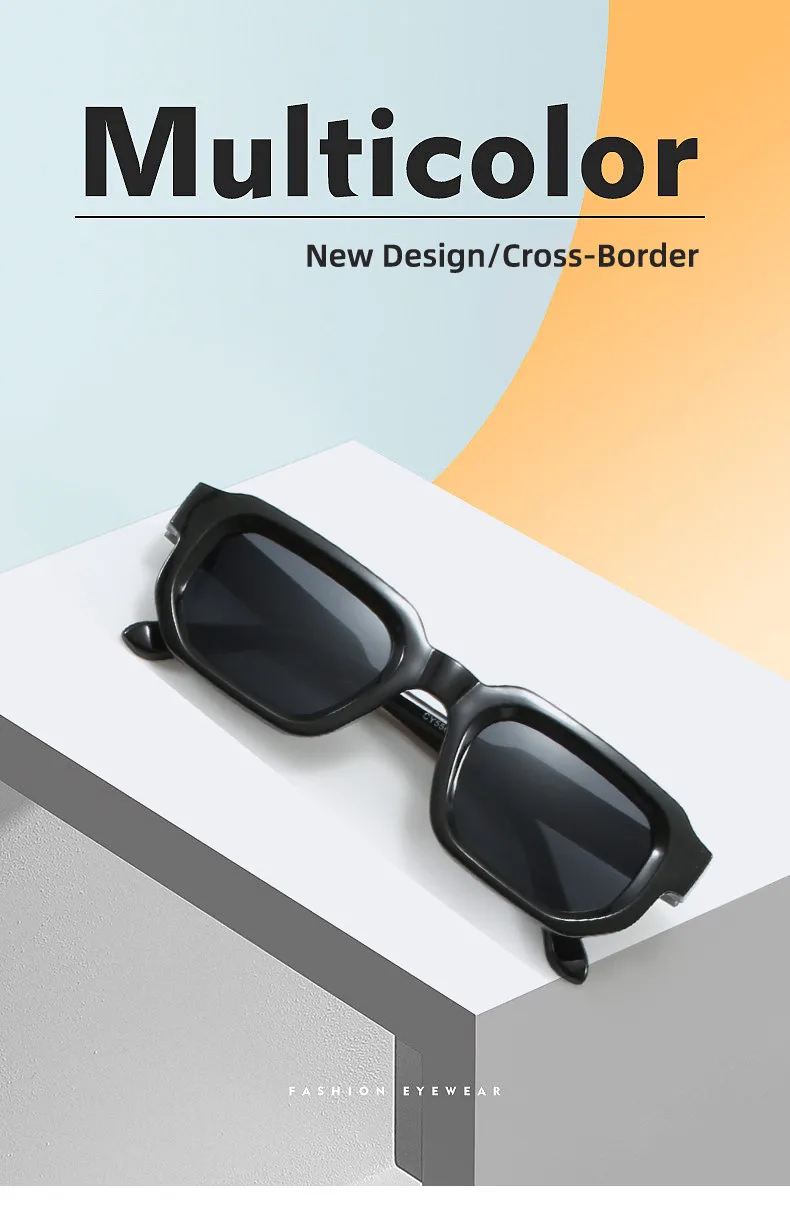 Square Small Frame Sunglasses Fashionable Retro  Style Personality Sun Glasses Unisex Travel Fishing Sunscreen display picture 1