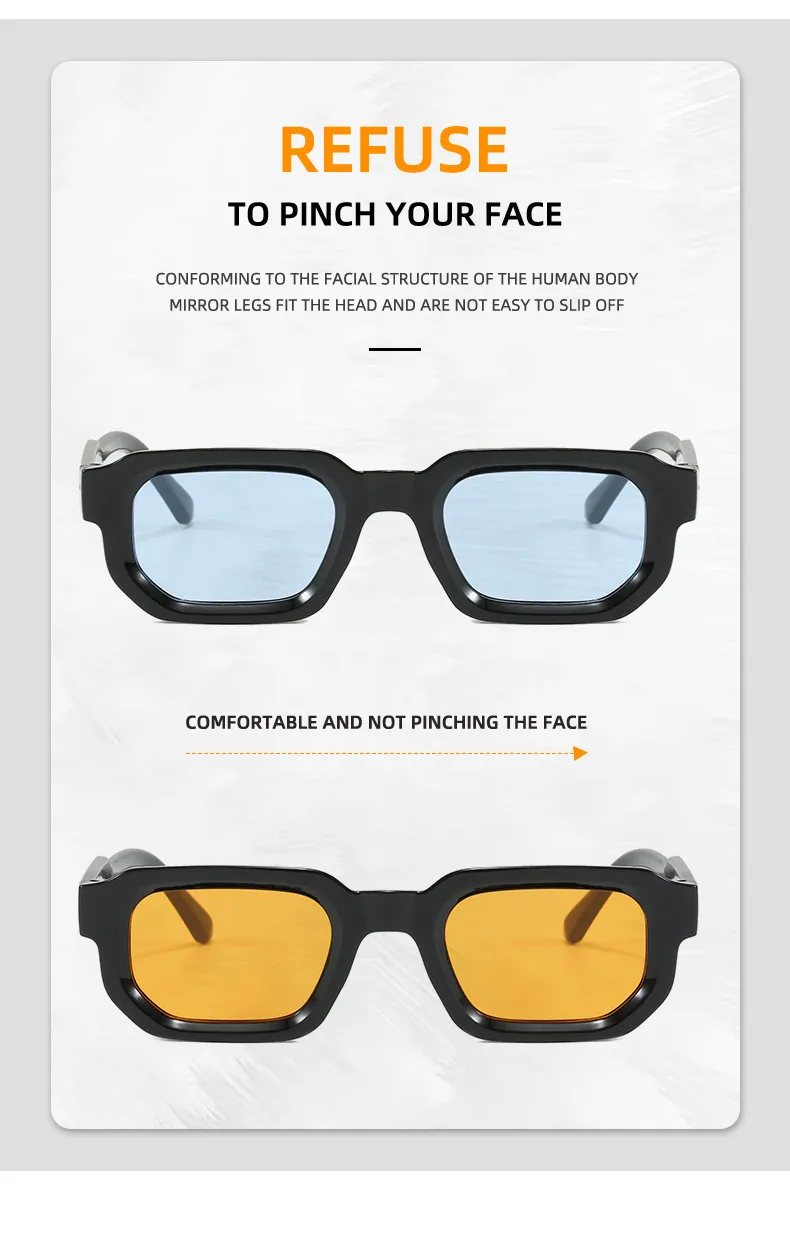 Square Small Frame Sunglasses Fashionable Retro  Style Personality Sun Glasses Unisex Travel Fishing Sunscreen display picture 3